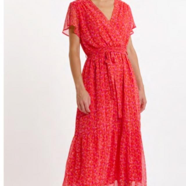 Robe longue  imprimée avec des petites manches 