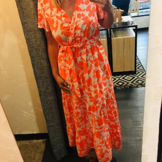 Robe longue  imprimée avec des petites manches