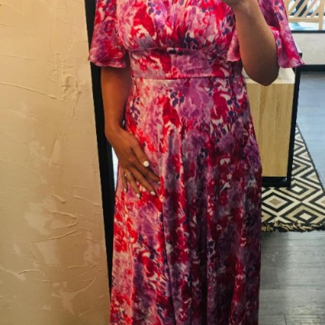 Robe longue  imprimée avec des petites manches